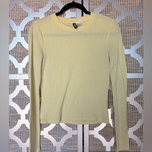 H&M Light Yellow Long Sleeve Top